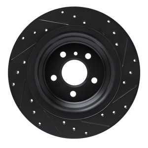 Mercedes-Benz GLE300D Brake Rotor (1) - Rear Left - R1 Concepts - Drilled & Slotted - Black - `12-`18